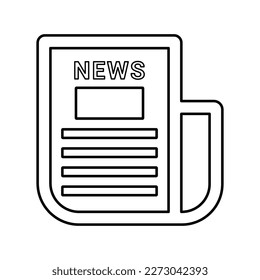 Newspaper icon. Line, outline design.