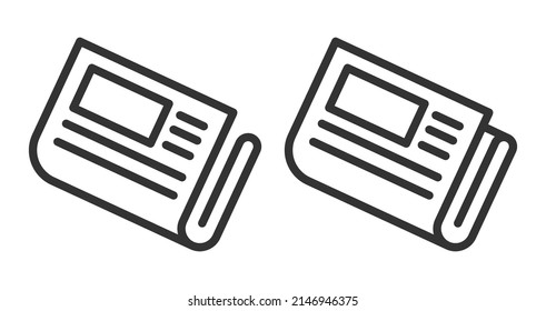 Newspaper icon. Newspaper line icon, outline vector sign. Vector illustration. Eps 10.