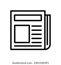 newspaper icon line style vector