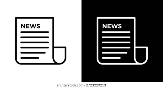 Concepto de logotipo de icono de periódico en trazos