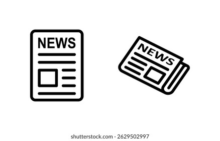 Newspaper icon logo design. news paper sign and symbolign