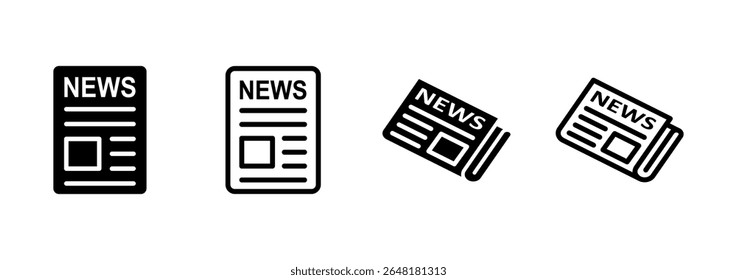 Newspaper icon logo design. news paper sign and symbolign