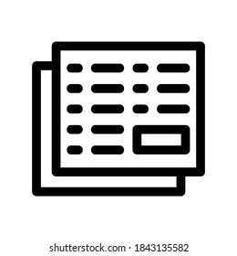 newspaper icon or logo isolated sign symbol vector illustration - high quality black style vector icons
