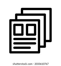newspaper icon or logo isolated sign symbol vector illustration - high quality black style vector icons
