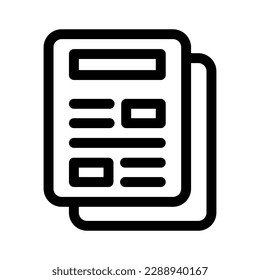 newspaper icon or logo isolated sign symbol vector illustration - high quality black style vector icons