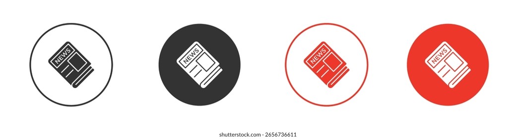 Newspaper icon for logo, vector sign symbol for design