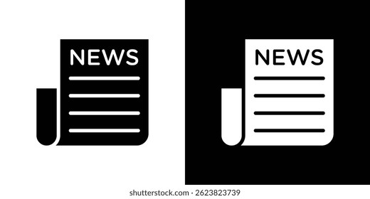 Newspaper icon for logo web mobile app UI design.