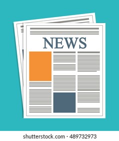 newspaper icon. News communication and media theme. Colorful design. Vector illustration