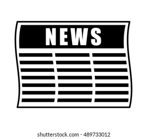 newspaper icon. News communication and media theme. Isolated design. Vector illustration