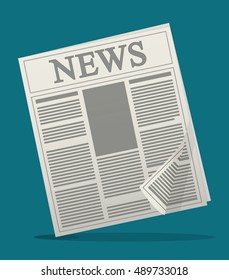 newspaper icon. News communication and media theme. Colorful design. Vector illustration