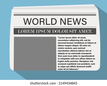 Newspaper Icon. Newspaper News Flat Icon. Vector Illustration. Eps 10.