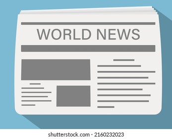 Newspaper Icon. Newspaper News Flat Icon. Vector Illustration. Eps 10.
