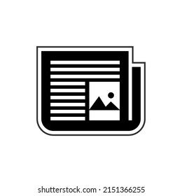 Newspaper Icon. News, Media or Information Symbol - Vector.  Applied for Design, Presentation, Website or Apps Elements.