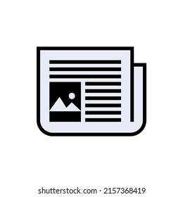 Newspaper Icon. News, Media or Information Symbol - Vector.  Applied for Design, Presentation, Website or Apps Elements.