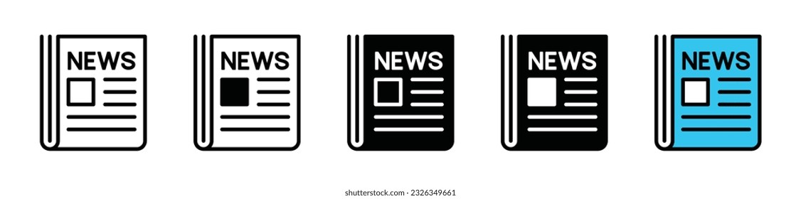 Newspaper icon. News icon symbol in line and flat style on white background with editable stroke for apps and websites. Vector illustration EPS 10