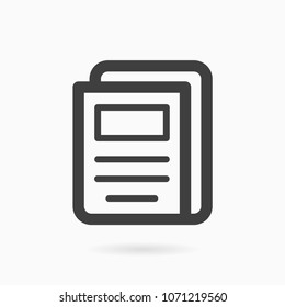 newspaper icon - news symbol, vector article illustration