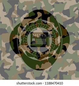 newspaper icon on camo pattern