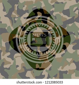 newspaper icon on camo texture