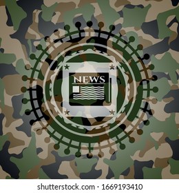 newspaper icon on camouflaged texture