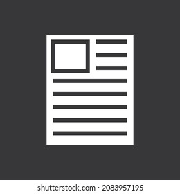 Newspaper icon on grey background