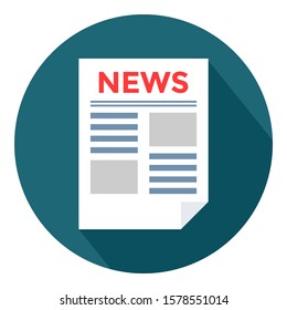 Newspaper icon on white background.