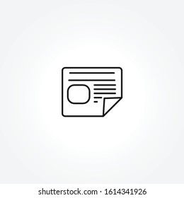 Newspaper icon on white background