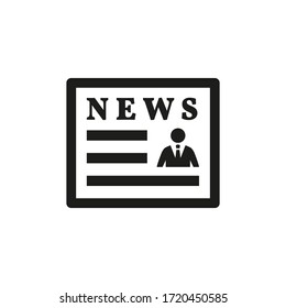 Newspaper icon on white background.