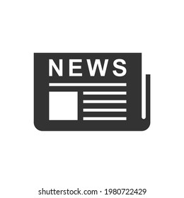 Newspaper icon on white background