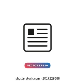 Newspaper icon on white background