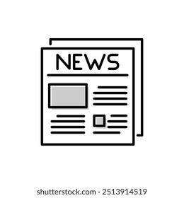 Newspaper icon on white background. Eps 10.
