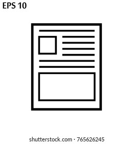 Newspaper icon on white background