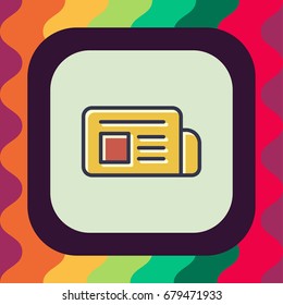 newspaper  icon with outline and flat offset color 