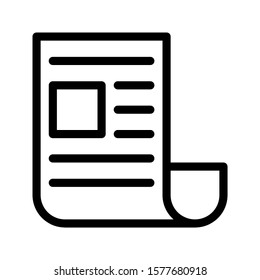 newspaper icon with outline style. Suitable for website design, logo, app and ui.