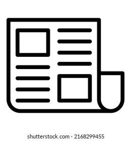 Vector de contorno de icono del periódico. Estudio de medios. Entrevista