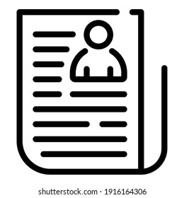 Newspaper icon. Outline newspaper vector icon for web design isolated on white background