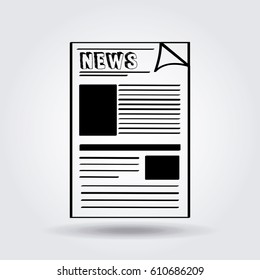 newspaper icon over white background. vector illustration