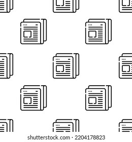 newspaper icon pattern. Seamless newspaper pattern on white background.