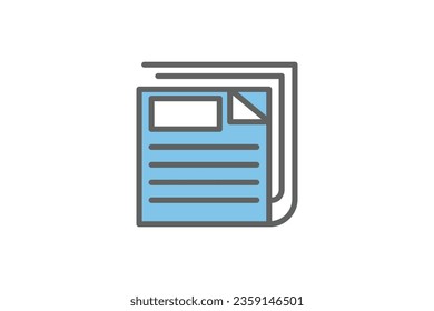 Newspaper Icon. Icon related to Communication. Suitable for web site design, app, user interfaces. Flat line icon style. Simple vector design editable