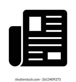 Newspaper icon representing news, updates, and printed communication