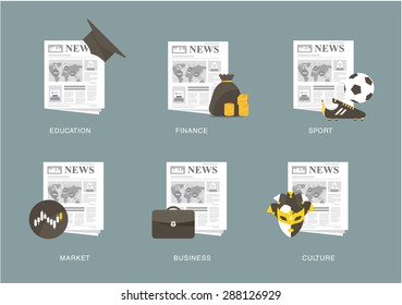 newspaper icon set