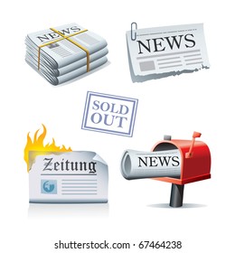 Newspaper icon set