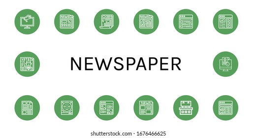 Zeitungssymbol. Kollektion von Anzeigen, Zeitungen, Nachrichten, Artikel, Pachinko, Freigabicons
