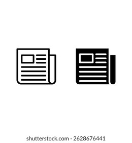 ícone de jornal definir cor editável no fundo branco