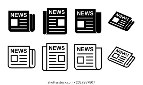 Newspaper icon set illustration. news paper sign and symbolign