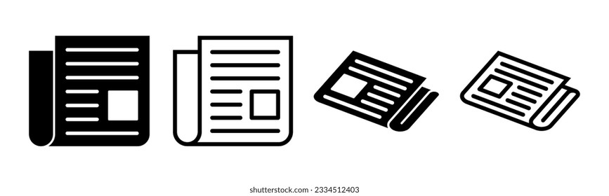 Newspaper icon set illustration. news paper sign and symbolign