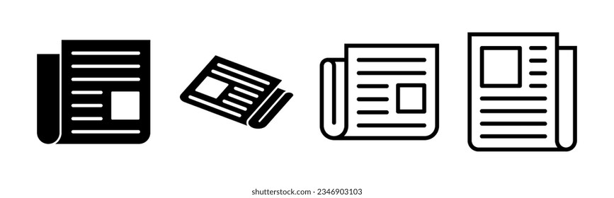 Newspaper icon set illustration. news paper sign and symbolign