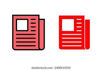 Newspaper icon set illustration. news paper sign and symbolign