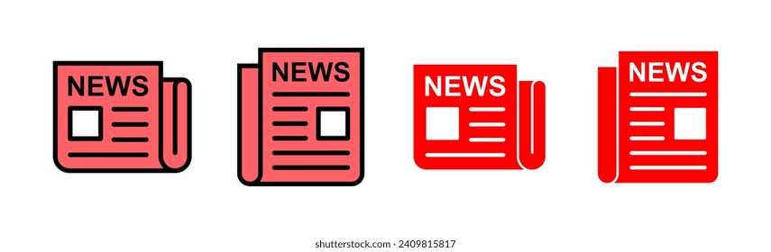 Newspaper icon set illustration. news paper sign and symbolign