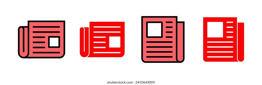 Newspaper icon set illustration. news paper sign and symbolign