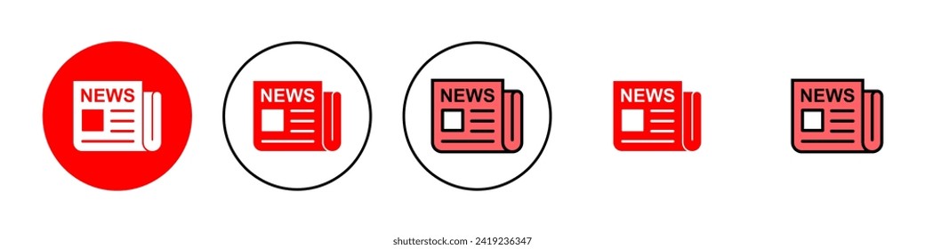 Newspaper icon set illustration. news paper sign and symbolign